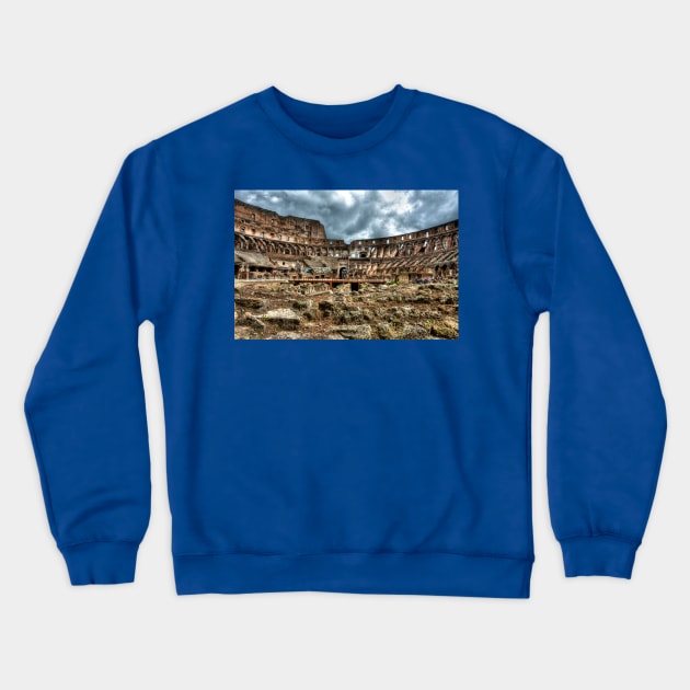 Inside The Colosseum, Rome Crewneck Sweatshirt by tommysphotos